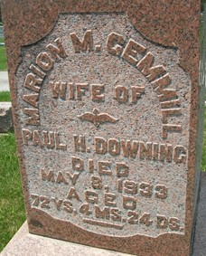 GEMMILL DOWNING, MARION M. - Cedar County, Iowa | MARION M. GEMMILL DOWNING 