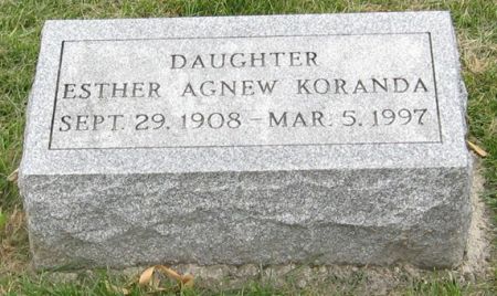 AGNEW KORANDA, ESTHER - Cedar County, Iowa | ESTHER AGNEW KORANDA 