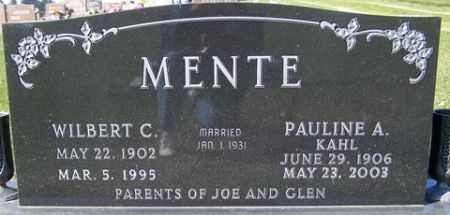 MENTE, PAULINE A. - Cedar County, Iowa | PAULINE A. MENTE 