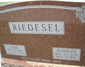 RIEDESEL, RUDOLPH - Cedar County, Iowa | RUDOLPH RIEDESEL 