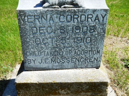 CORDRAY, VERNA - Clay County, Iowa | VERNA CORDRAY 