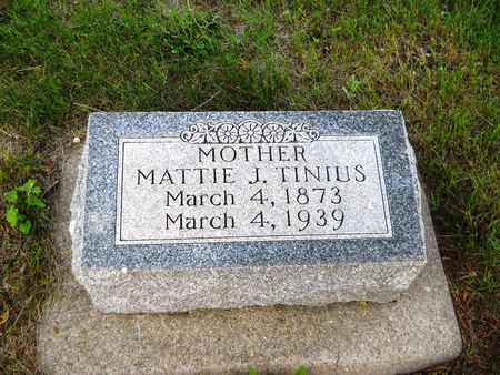TINIUS, MATTIE J. - Clay County, Iowa | MATTIE J. TINIUS 
