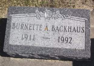 BACKHAUS, BURNETTE A - Clayton County, Iowa | BURNETTE A BACKHAUS 