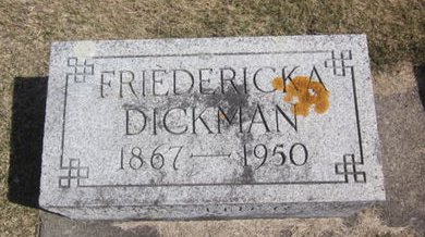 DICKMAN, FREDERICKA - Clayton County, Iowa | FREDERICKA DICKMAN 