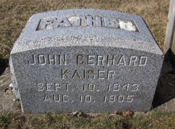 KAISER, JOHN GERHARD - Clayton County, Iowa | JOHN GERHARD KAISER 