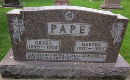 PAPE, MARTHA - Clayton County, Iowa | MARTHA PAPE 