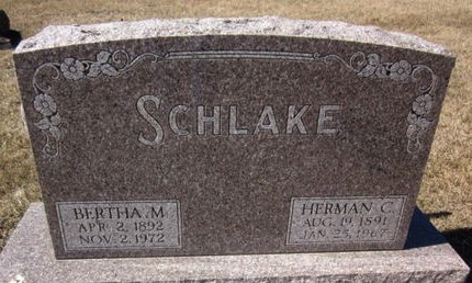 SCHLAKE, BERTHA M. - Clayton County, Iowa | BERTHA M. SCHLAKE 