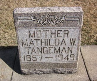 TANGEMAN, MATHILDA W. - Clayton County, Iowa | MATHILDA W. TANGEMAN 