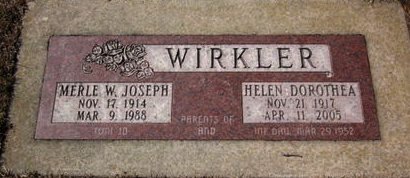 WIRKLER, MERLE W. JOSEPH - Clayton County, Iowa | MERLE W. JOSEPH WIRKLER 
