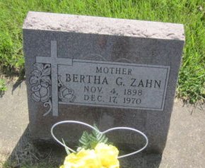 ZAHN, BERTHA G. - Clayton County, Iowa | BERTHA G. ZAHN 