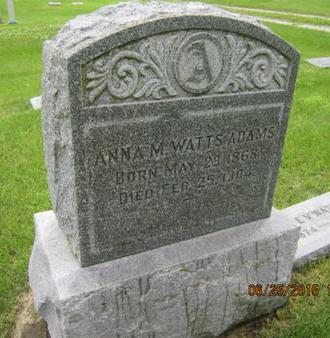 WATTS ADAMS, ANNA M - Dallas County, Iowa | ANNA M WATTS ADAMS 