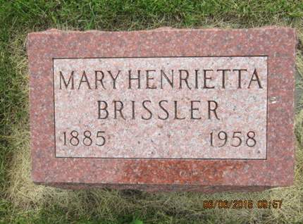 BRISSLER, MARY HENRIETTA - Dallas County, Iowa | MARY HENRIETTA BRISSLER 