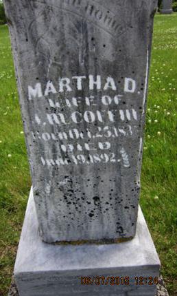 COFFIN, MARTHA D - Dallas County, Iowa | MARTHA D COFFIN 