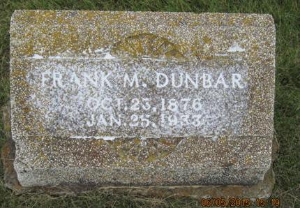 DUNBAR, FRANK M - Dallas County, Iowa | FRANK M DUNBAR 