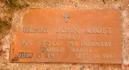 KROFT, HENRY JOHN - Dallas County, Iowa | HENRY JOHN KROFT 