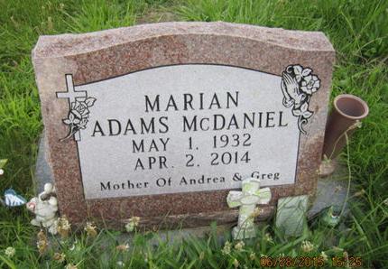 ADAMS MCDANIEL, MARIAN - Dallas County, Iowa | MARIAN ADAMS MCDANIEL 