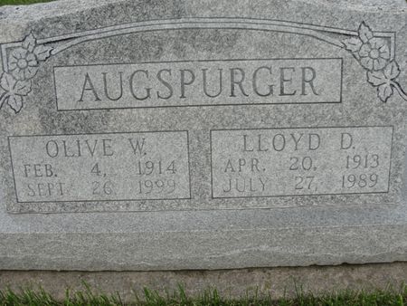AUGSPURGER, OLIVE W. - Davis County, Iowa | OLIVE W. AUGSPURGER 