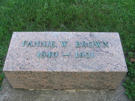 BROWN, FANNIE W. - Delaware County, Iowa | FANNIE W. BROWN 