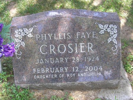 CROISER, PHYLLIS FAYE - Delaware County, Iowa | PHYLLIS FAYE CROISER 