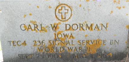 DORMAN, CARL W. - Delaware County, Iowa | CARL W. DORMAN 