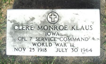 KLAUS, CLERE MONROE - Delaware County, Iowa | CLERE MONROE KLAUS 