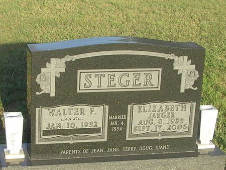 JAEGER STEGER, ELIZABETH - Delaware County, Iowa | ELIZABETH JAEGER STEGER 