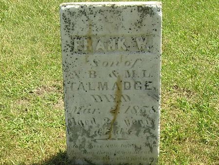 TALMADGE, FRANK W. - Delaware County, Iowa | FRANK W. TALMADGE 