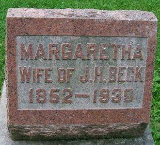 BECK, MARGARETHA - Des Moines County, Iowa | MARGARETHA BECK 