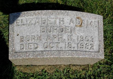 BURDEN, ELIZABETH - Dubuque County, Iowa | ELIZABETH BURDEN 
