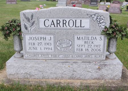 BECK CARROLL, MATHILDA S. - Dubuque County, Iowa | MATHILDA S. BECK CARROLL 