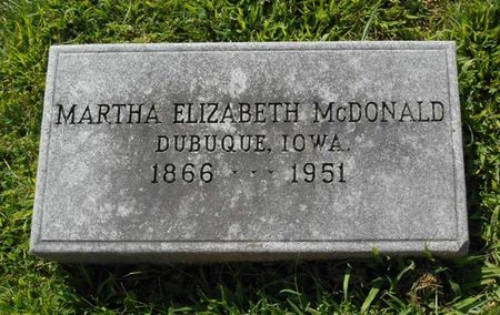 MCDONALD, MARTHA ELIZABETH - Dubuque County, Iowa | MARTHA ELIZABETH MCDONALD 
