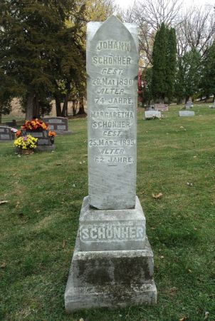 SCHONHER, JOHANN - Dubuque County, Iowa | JOHANN SCHONHER 