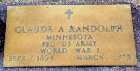 RANDOLPH, CLAUDE AUGUST - Emmet County, Iowa | CLAUDE AUGUST RANDOLPH 