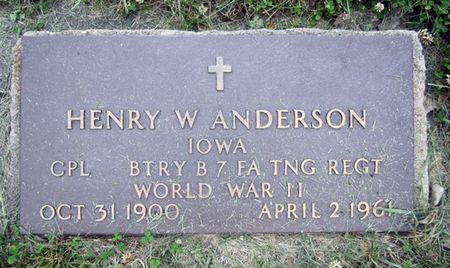ANDERSON, HENRY W. - Fayette County, Iowa | HENRY W. ANDERSON 