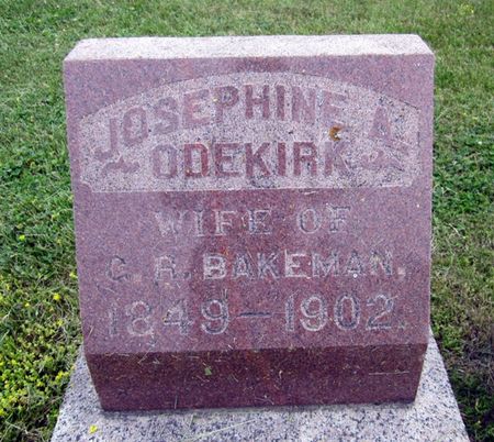 ODEKIRK BAKEMAN, JOSEPHINE A. - Fayette County, Iowa | JOSEPHINE A. ODEKIRK BAKEMAN 