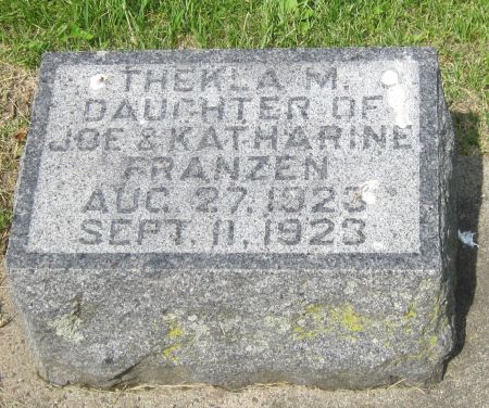 FRANZEN, THEKLA M - Fayette County, Iowa | THEKLA M FRANZEN 