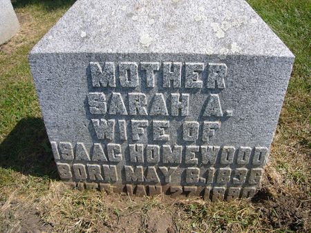 DEAN HOMEWOOD, SARAH ANN - Fayette County, Iowa | SARAH ANN DEAN HOMEWOOD 