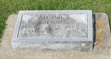 KUENNEN, ALOYSIUS - Fayette County, Iowa | ALOYSIUS KUENNEN 