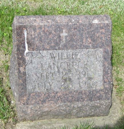LANGRECK, WILLIE - Fayette County, Iowa | WILLIE LANGRECK 