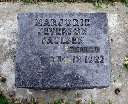 SEVERSON PAULSEN, MARJORIE - Fayette County, Iowa | MARJORIE SEVERSON PAULSEN 