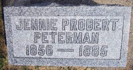PROBERT PETERMAN, JENNIE - Fayette County, Iowa | JENNIE PROBERT PETERMAN 