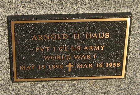 HAUS, ARNOLD H. (MIL.) - Floyd County, Iowa | ARNOLD H. (MIL.) HAUS 