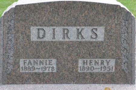 DIRKS, FANNIE - Grundy County, Iowa | FANNIE DIRKS 