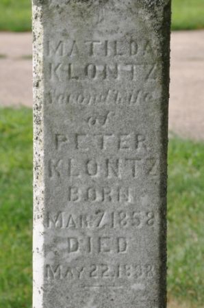 KLONTZ, MATILDA - Grundy County, Iowa | MATILDA KLONTZ 
