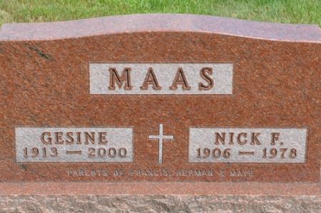 MAAS, NICK F. - Grundy County, Iowa | NICK F. MAAS 