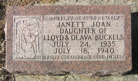 BUCKELS, JANETT JOAN - Hamilton County, Iowa | JANETT JOAN BUCKELS 