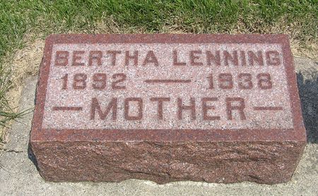 LENNING, BERTHA - Hamilton County, Iowa | BERTHA LENNING 