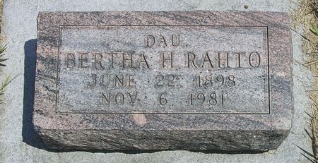 RAHTO, BERTHA H. - Hamilton County, Iowa | BERTHA H. RAHTO 