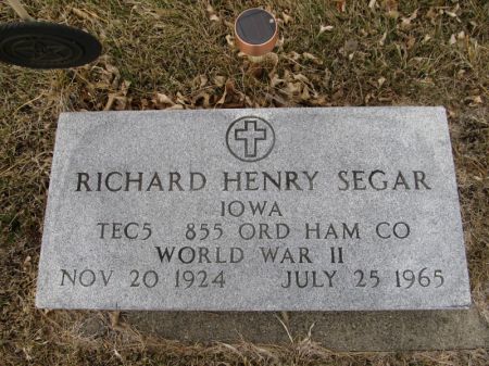 SEGAR, RICHARD HENRY - Hamilton County, Iowa | RICHARD HENRY SEGAR 