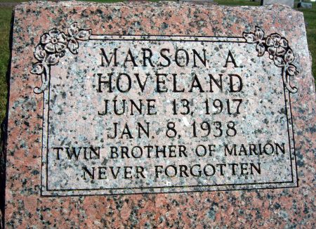 HOVELAND, MARSON A - Hancock County, Iowa | MARSON A HOVELAND 